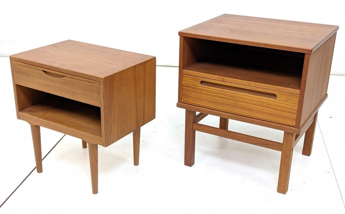 2pc Danish Modern Teak End Tables. Smaller one ha (1 of 7)