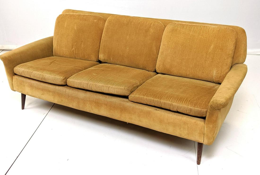 DUX Modernist Sofa Couch. Light brown corduroy fa (1 of 9)
