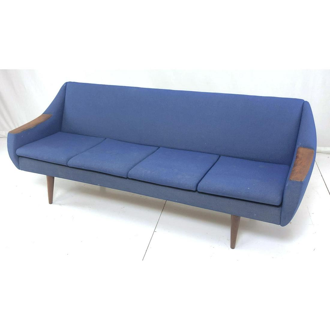 Danish Modern Blue Upholstered Sofa Day Bed. Scul (1 of 14)