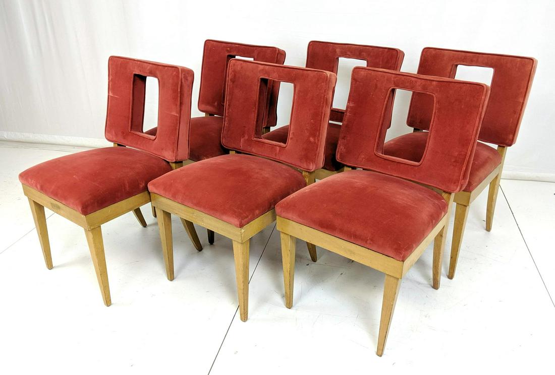 6 Vintage Modernist Dining Side Chairs. Blonde wo (1 of 12)
