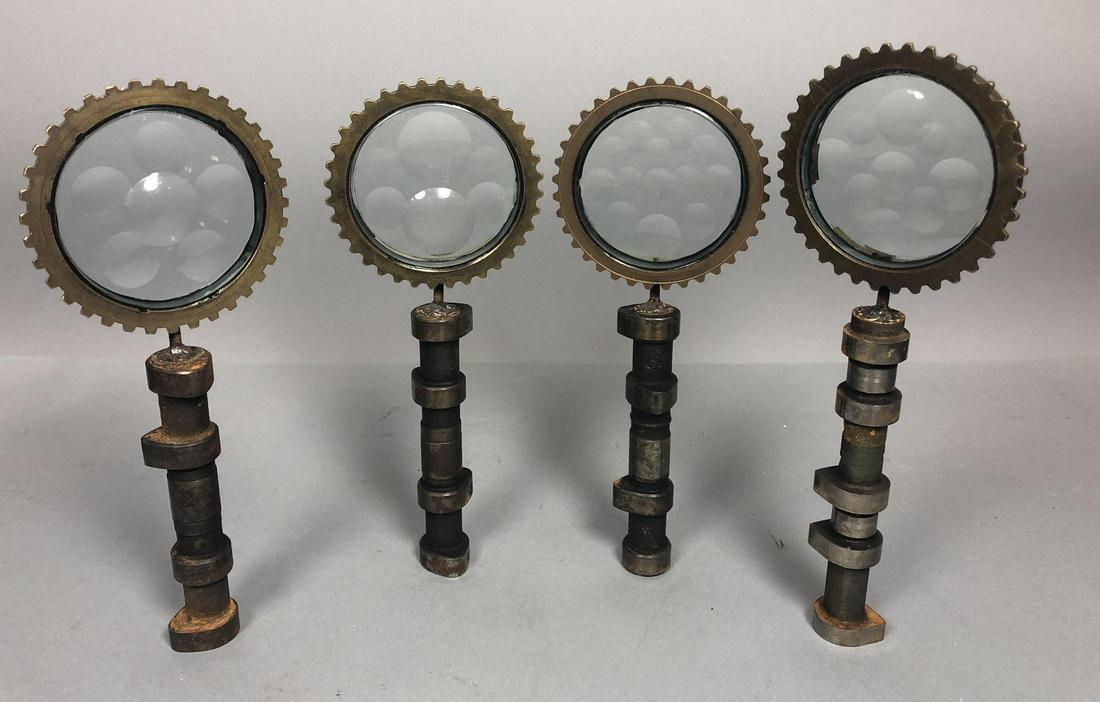 4pc Industrial Magiscope Lot. Brass gear, dimpled (1 of 5)