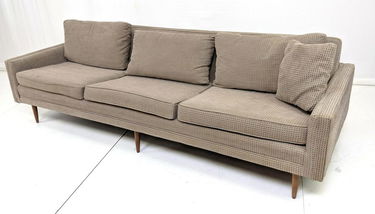 Low Profile Arm Modernist Sofa Couch Beige Gray