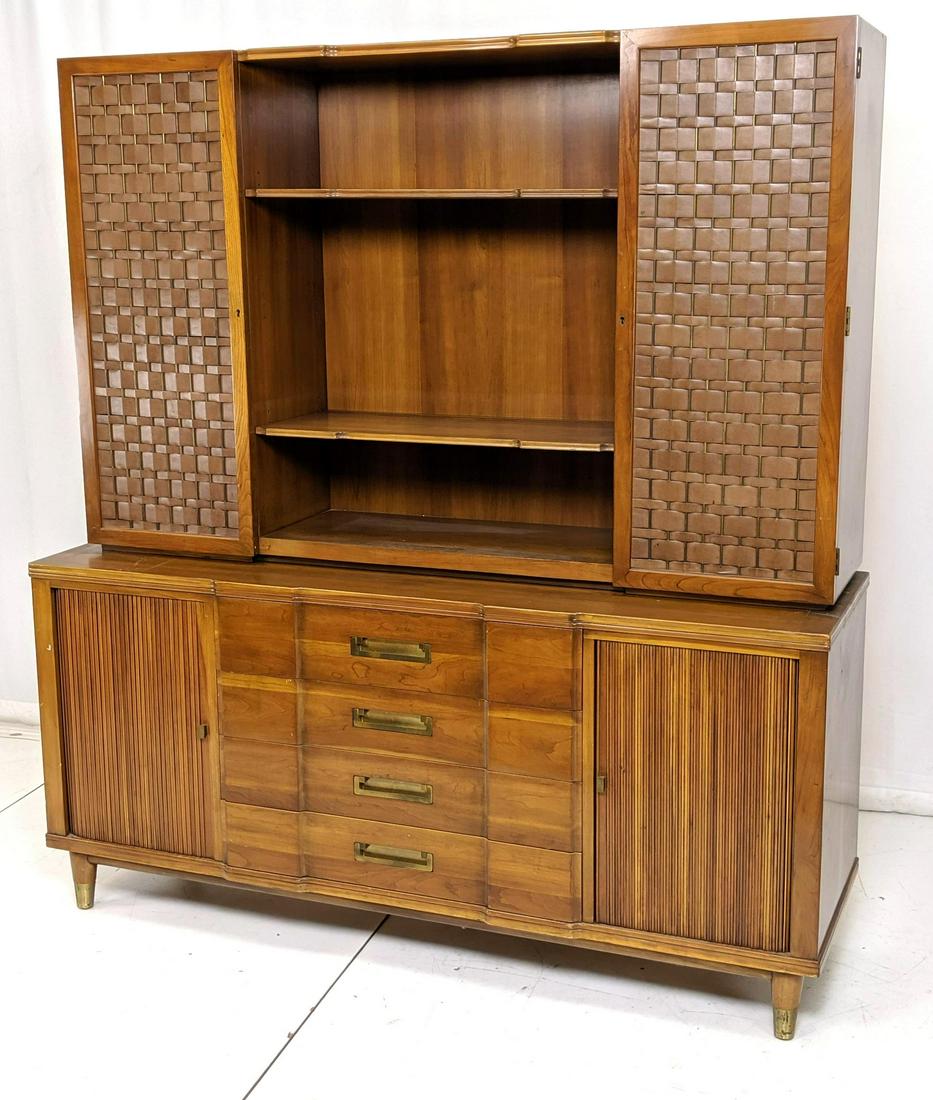 2 part JOHN WIDDICOMB Credenza Bookcase. Block fr (1 of 12)