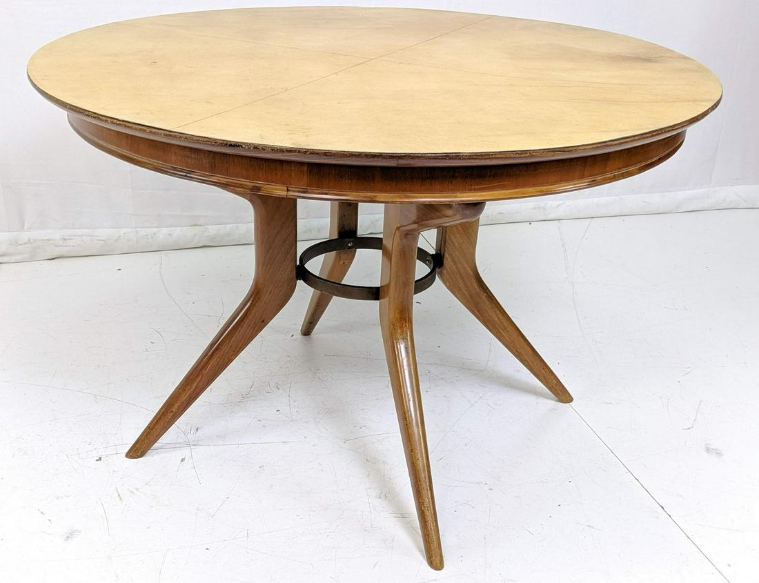 Italian Style Leather Top Modernist Dining Table. (1 of 9)