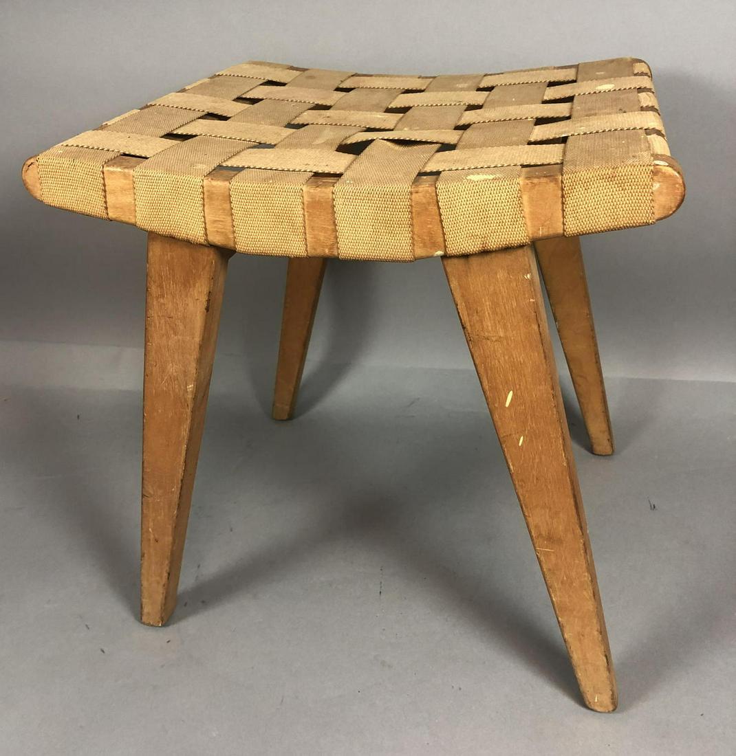 Risom for Knoll Blond Wood Woven Strap Bench Foot (1 of 10)