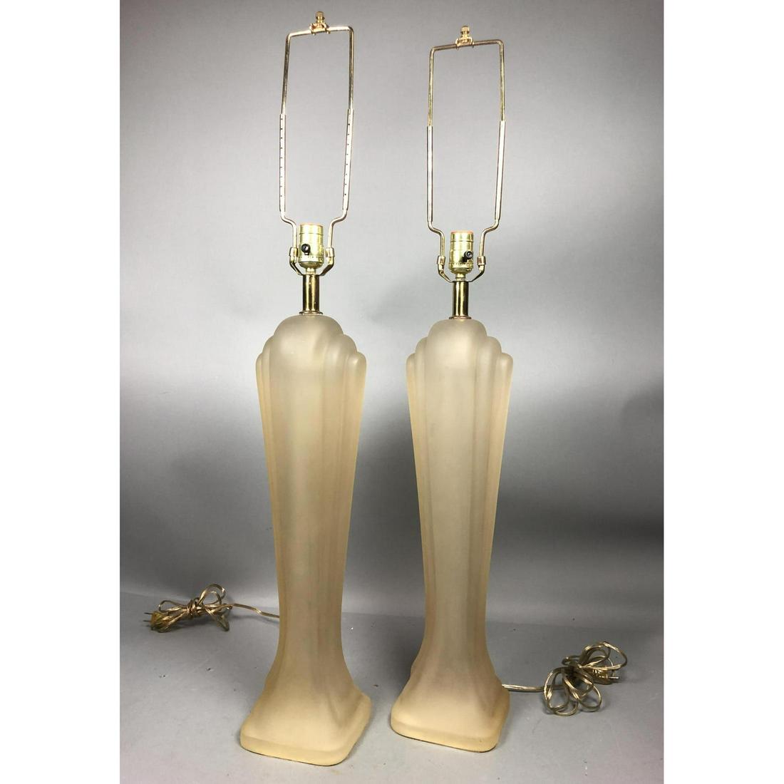 Pr Frosted Acrylic Modernist Table Lamps. PAOLO G (1 of 16)