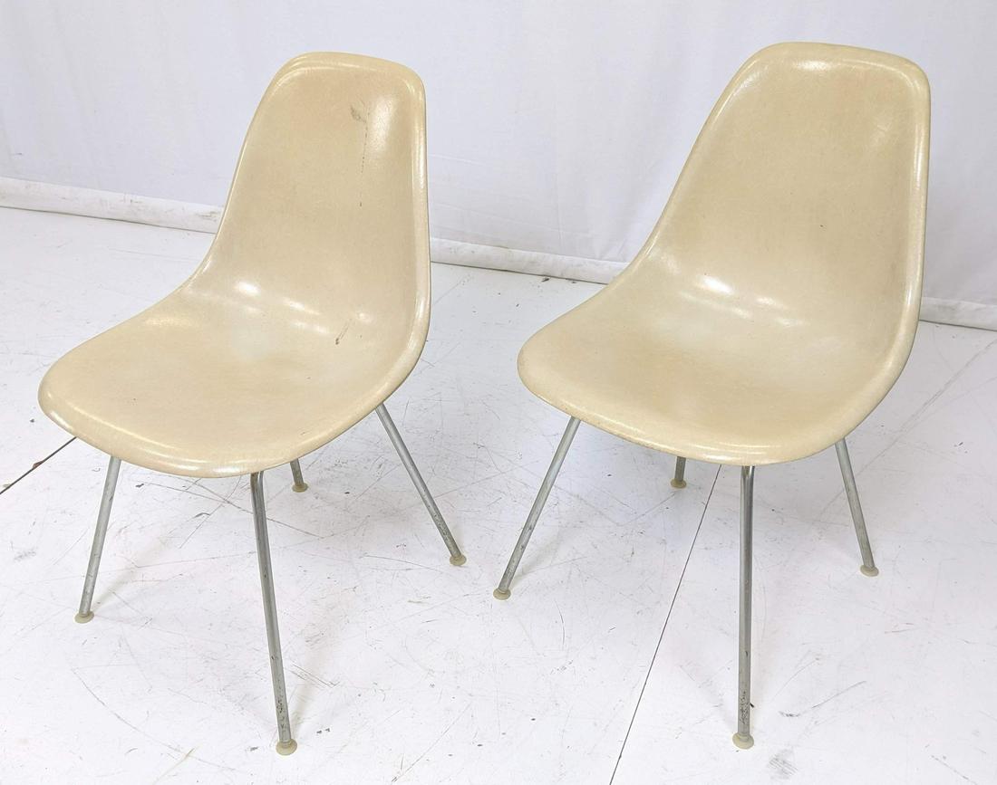 Pr HERMAN MILLER Fiberglass Shell Side Chairs. Of (1 of 7)