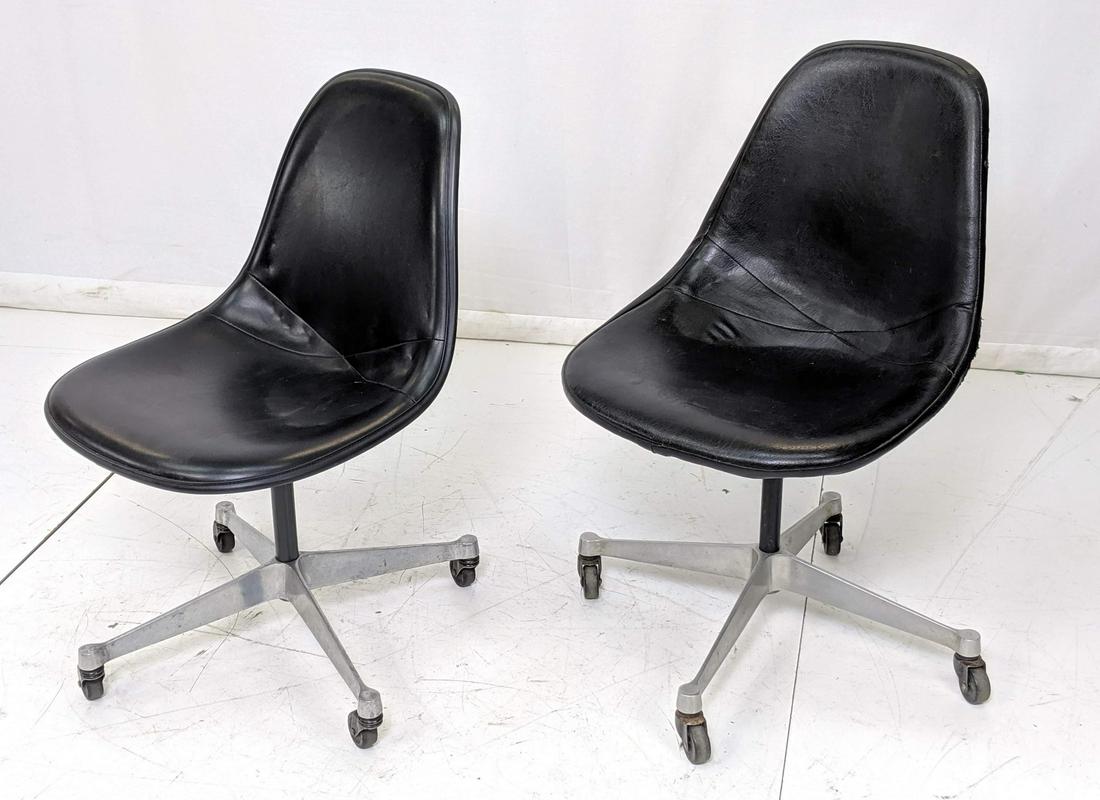 2pc HERMAN MILLER Slipcover Shell Side Chairs. Bl (1 of 10)