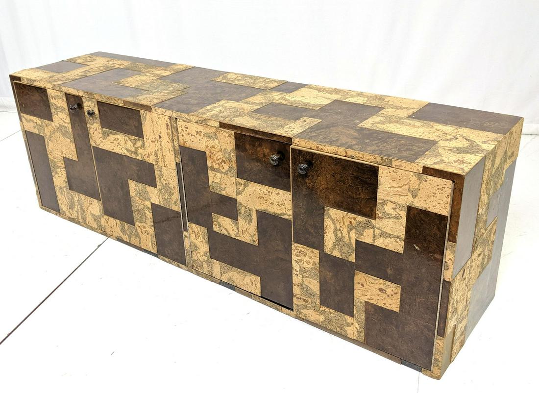 Cityscape Style Cork Burl Wood Credenza Sideboard (1 of 12)