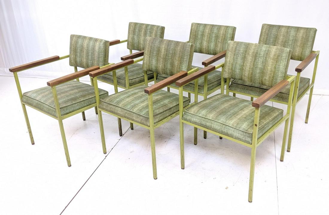 Set 6 FREDERICK WEINBERG Metal Frame Office Chair (1 of 12)