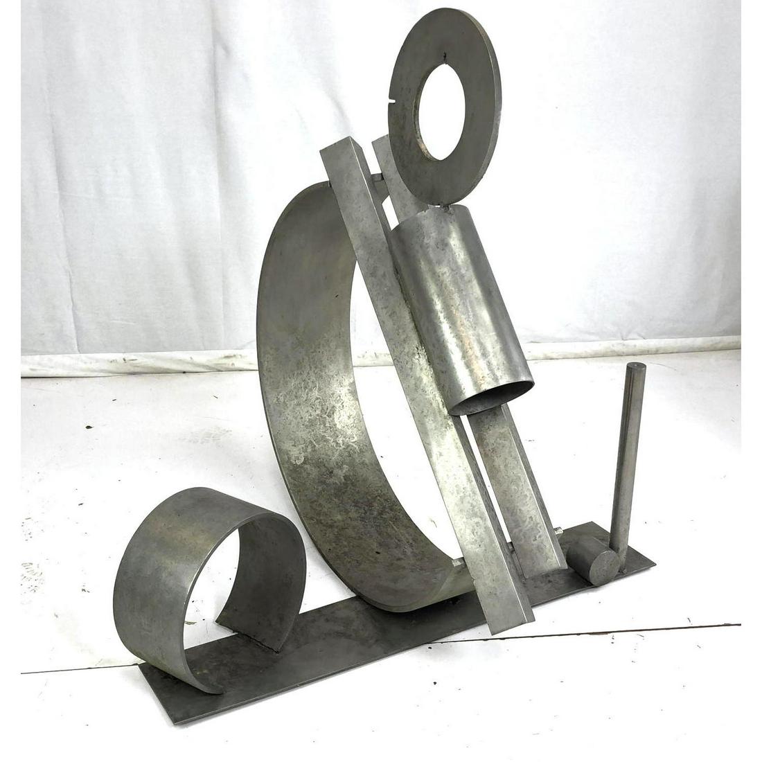 Modernist Welded Silver Metal Outdoor Sculpture. (1 of 7)