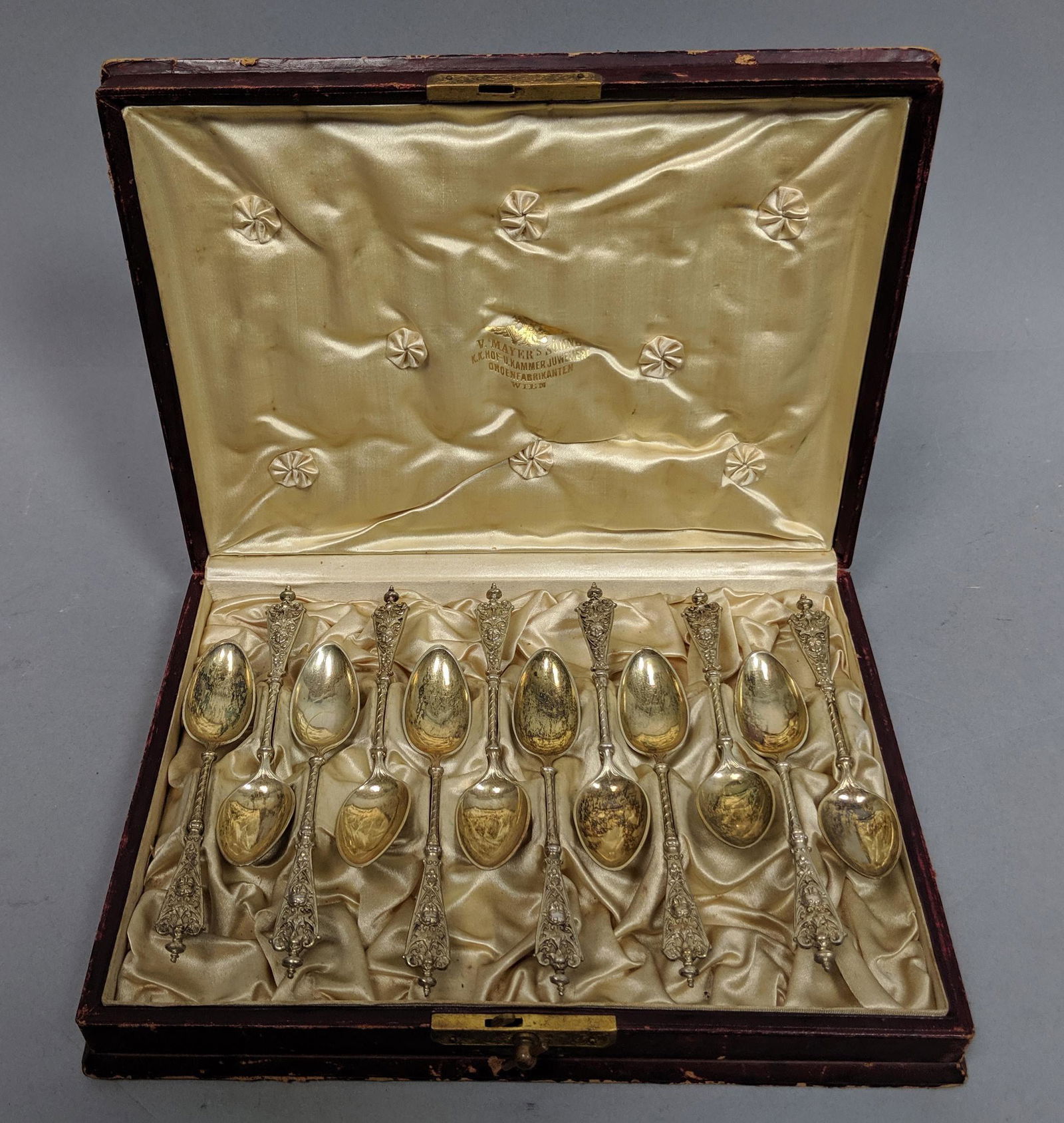 12 Pc 800 Silver Renaissance Motif Small Spoons. (1 of 12)