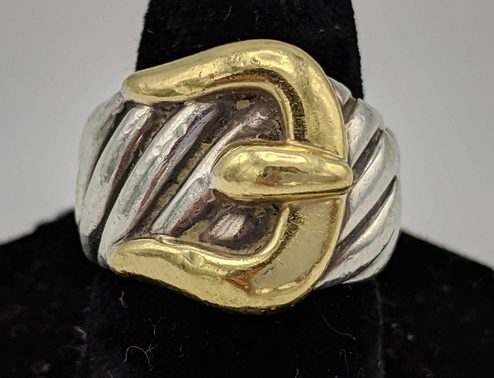 DAVID YURMAN Sterling 18K Gold Buckle Ring. Sterl (1 of 3)