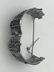 Silver Metal Brutalist Hinged Cuff Bracelet. Mode - 7
