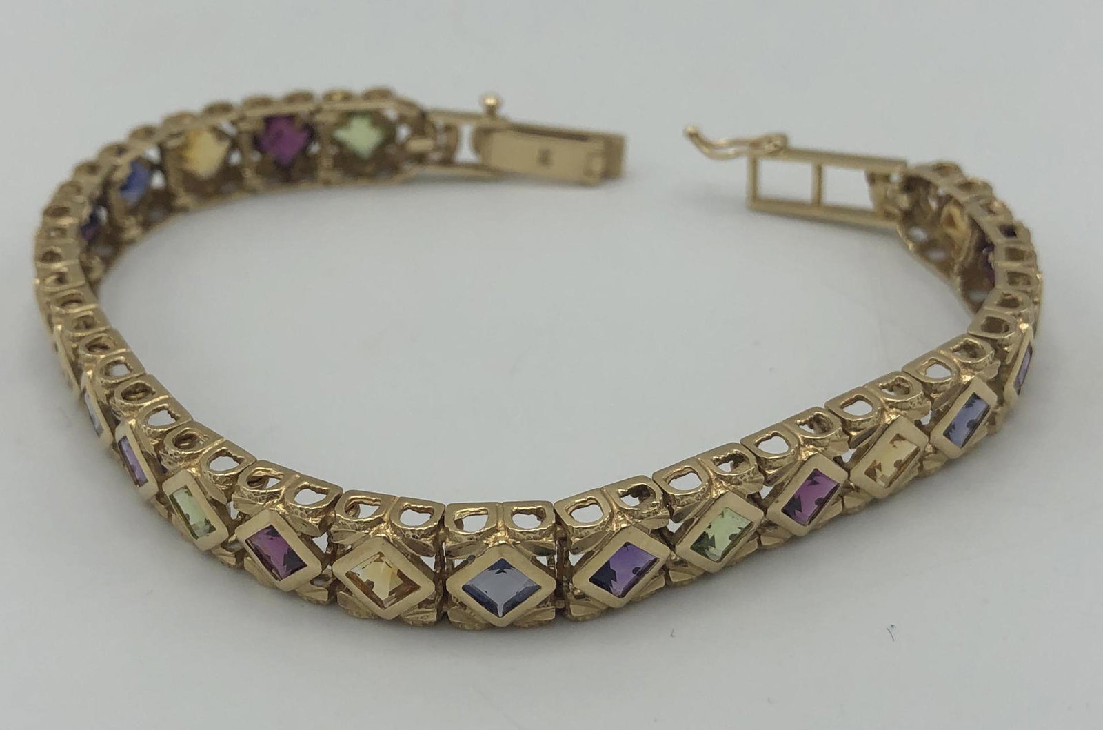 14 Karat Gold Designer Bracelet. Assorted Semi Pr (1 of 10)