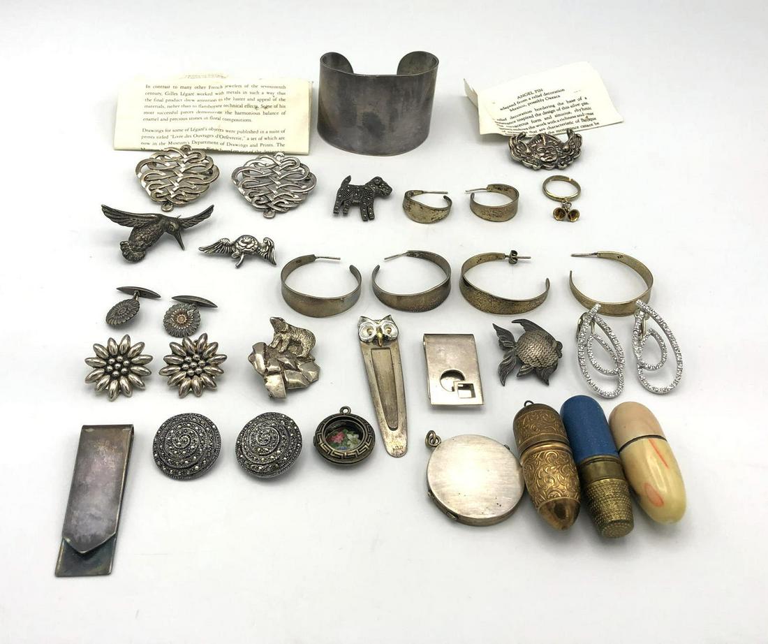Large Lot of Silver or Sterling Jewelry Etc. Mone (1 of 20)