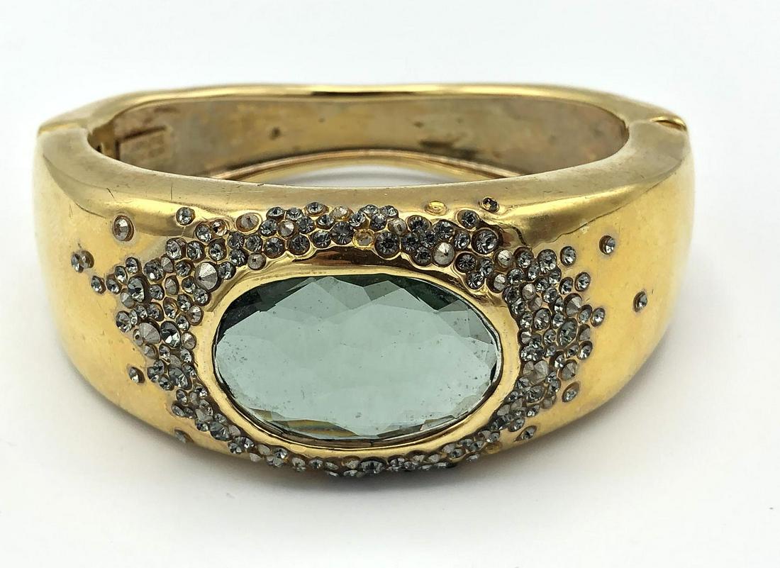 ALEXIS BITTAR Designer Crystal Hinged Bracelet. G (1 of 7)