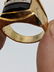18K Gold Mans' Black Onyx Diamond Ring. Marked 18 - 8