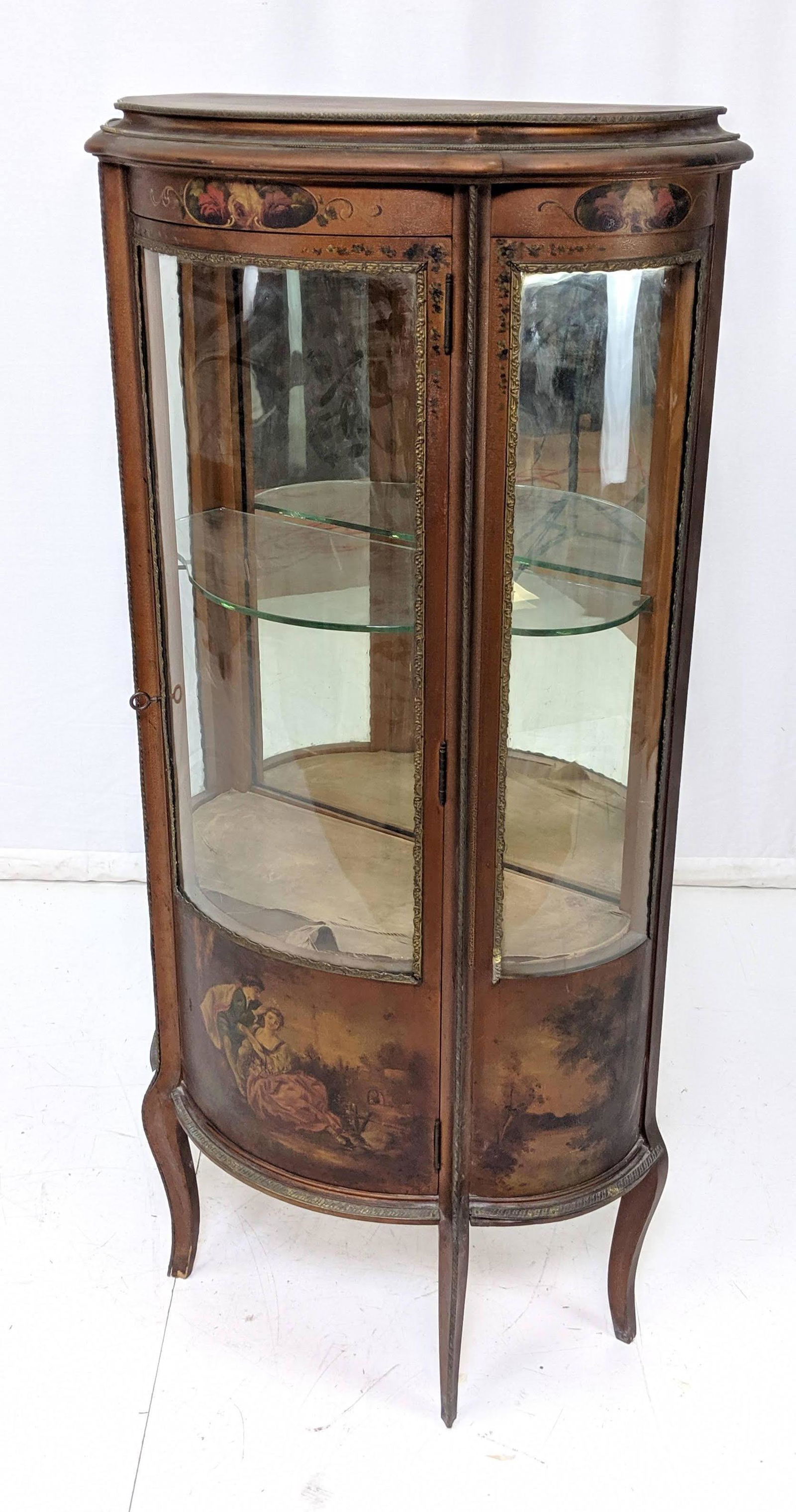 Small French Bow Front China Cabinet Vernis Mart Sep 10 2019