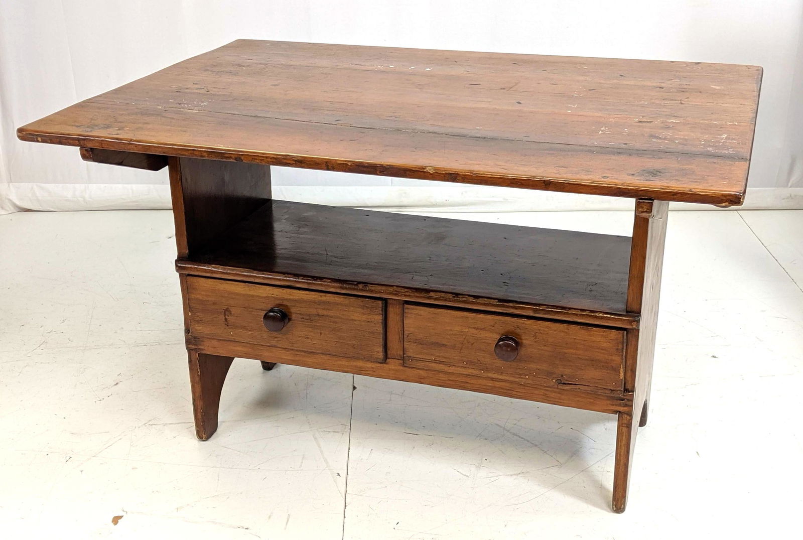 Antique Flip Top Bench Table Two Drawers On The Sep 10 2019