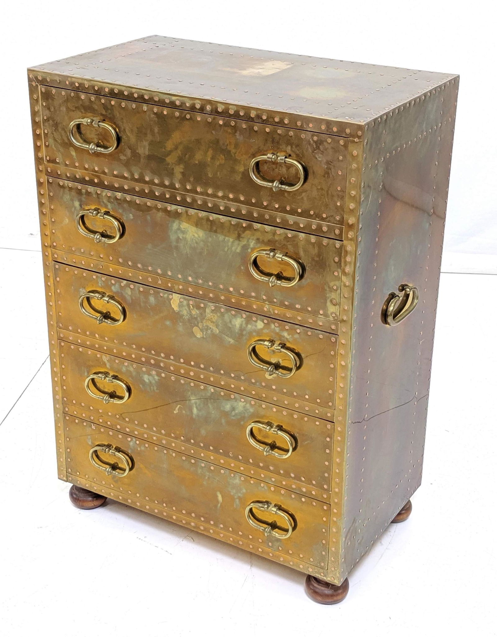 Decorator Brass Clad Campaign Style 5 Drawer Ches (1 of 11)