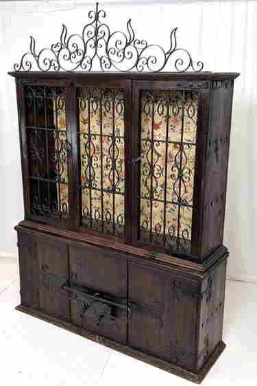 Lg Antique 2pc Continental Cabinet Wrought Iron Sep 10 2019 Uniques Antiques Inc In Pa Lg Antique 2pc Continental Cabinet, Wrought Iron China Cabinet