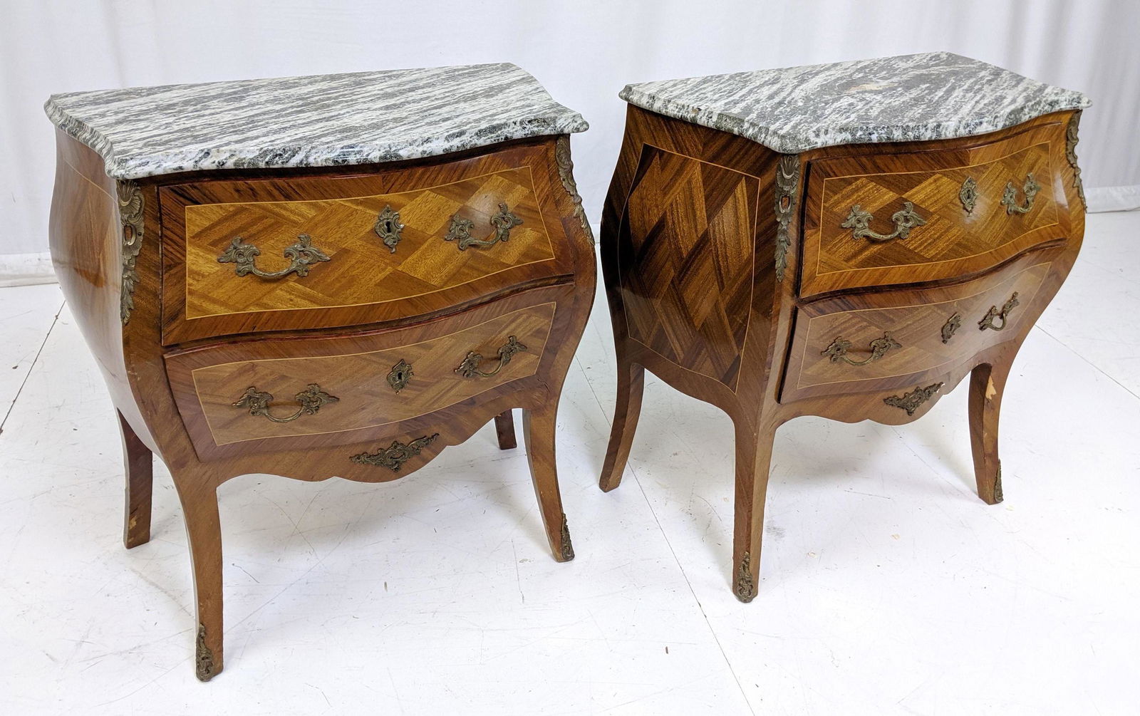 Pr Vintage French Bombe Chests Night Stands End T (1 of 16)