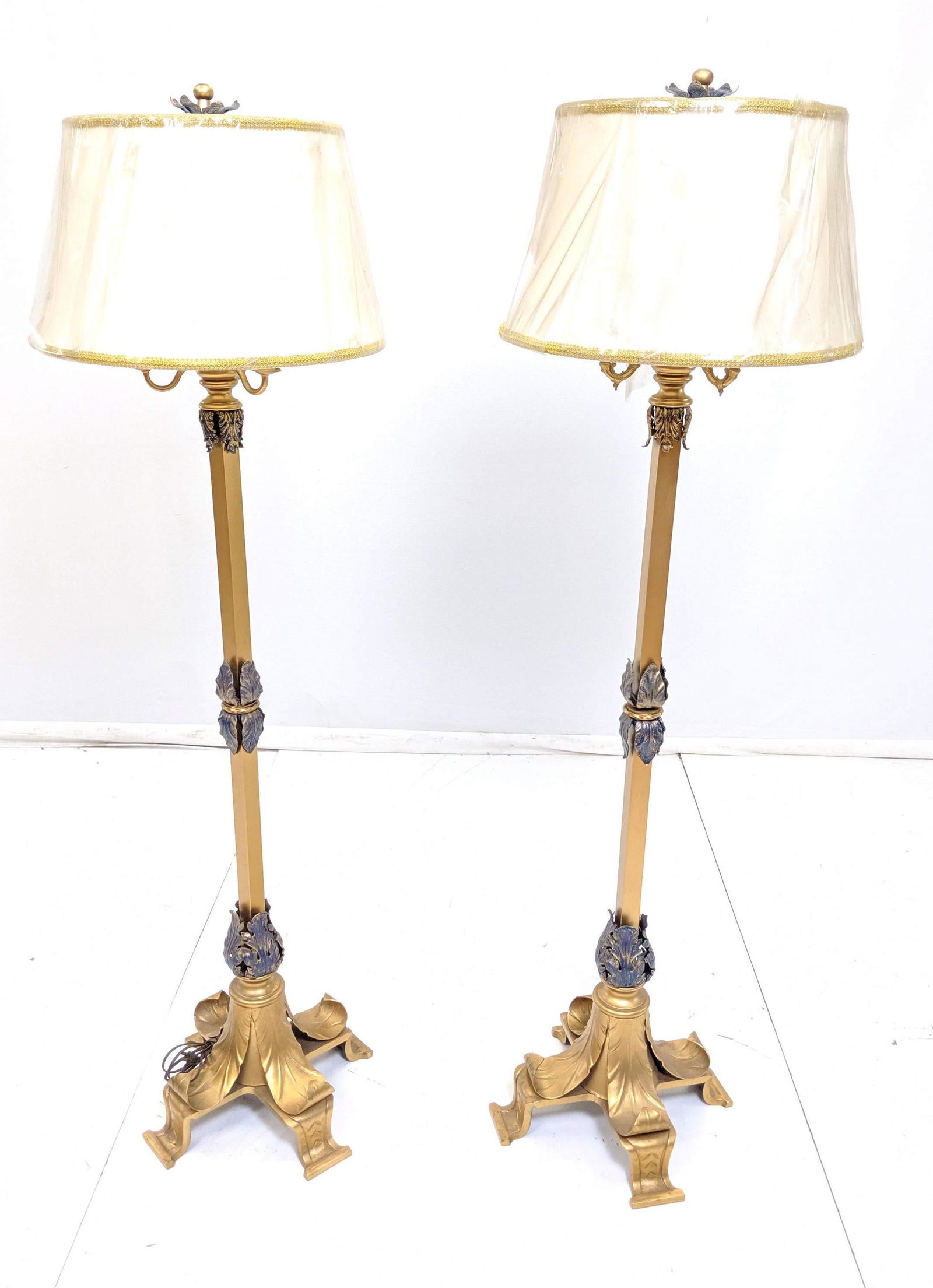Pr Vintage Heavy Gothic  Floor Lamps. Leaf petal (1 of 8)