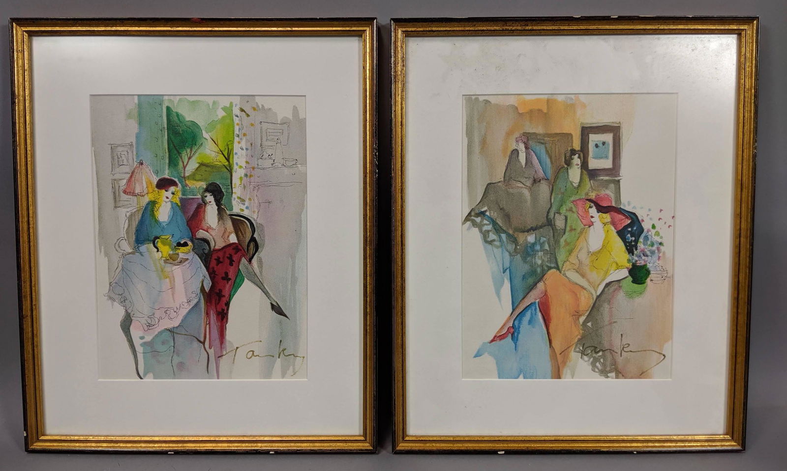 2pc ITZCHAK TARKAY Watercolor Pencil Paintings. W (1 of 11)