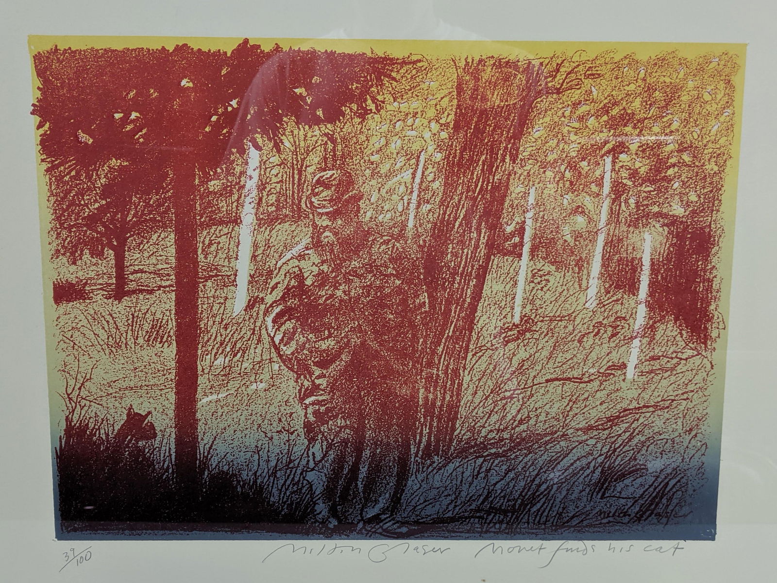 MILTON GLASER Colorful Lithograph "Monet finds hi (1 of 13)