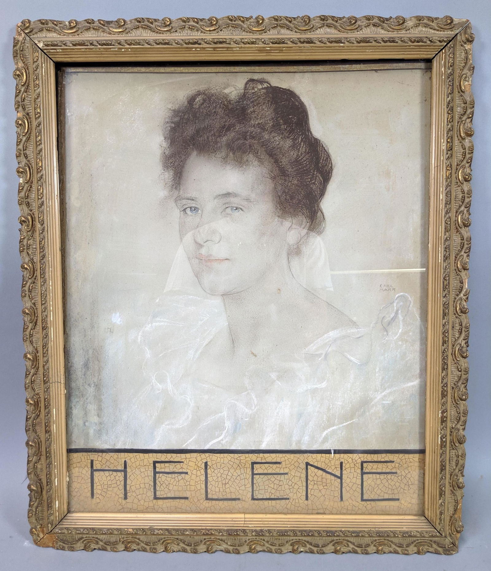 CARL MARR Pastel Portrait Drawing "Helene" (1 of 11)