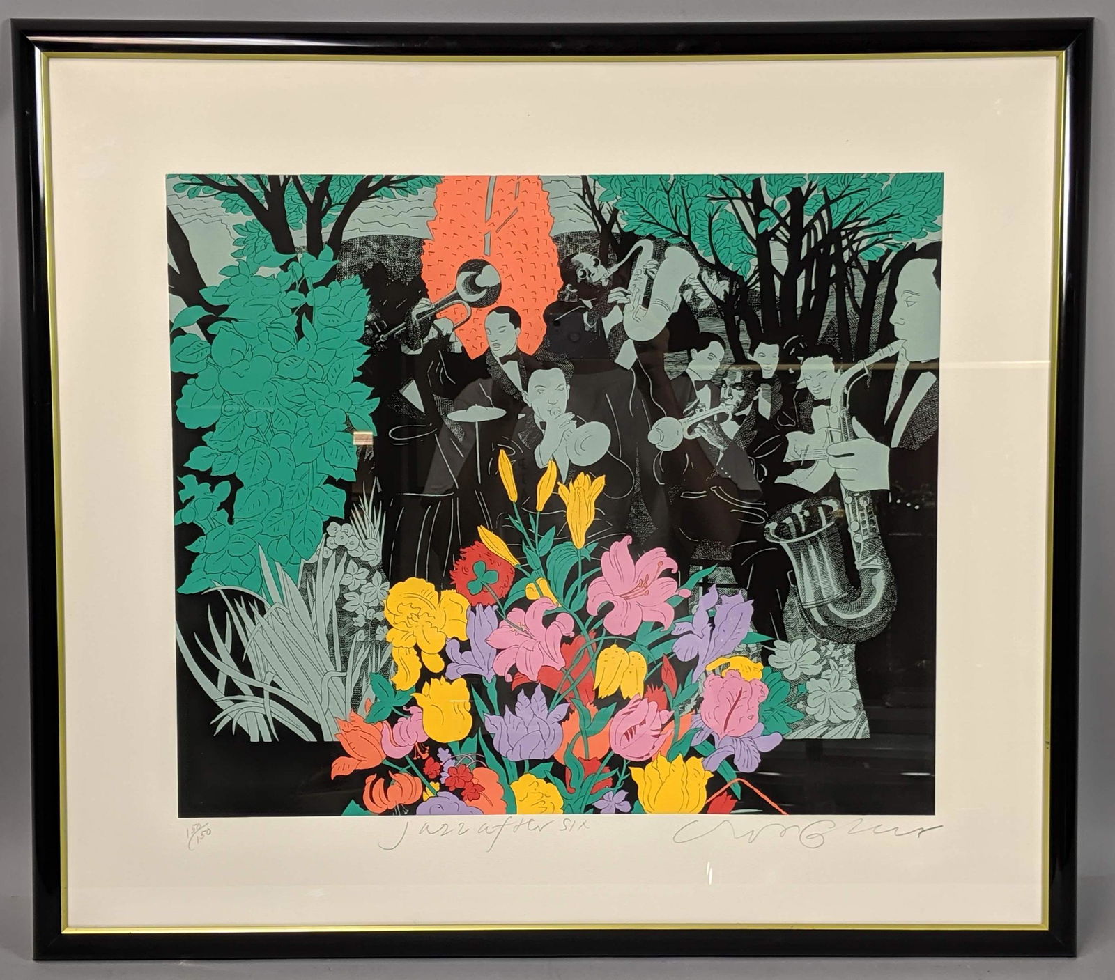 MILTON GLASER Silkscreen  Print "Jazz After Six". (1 of 10)