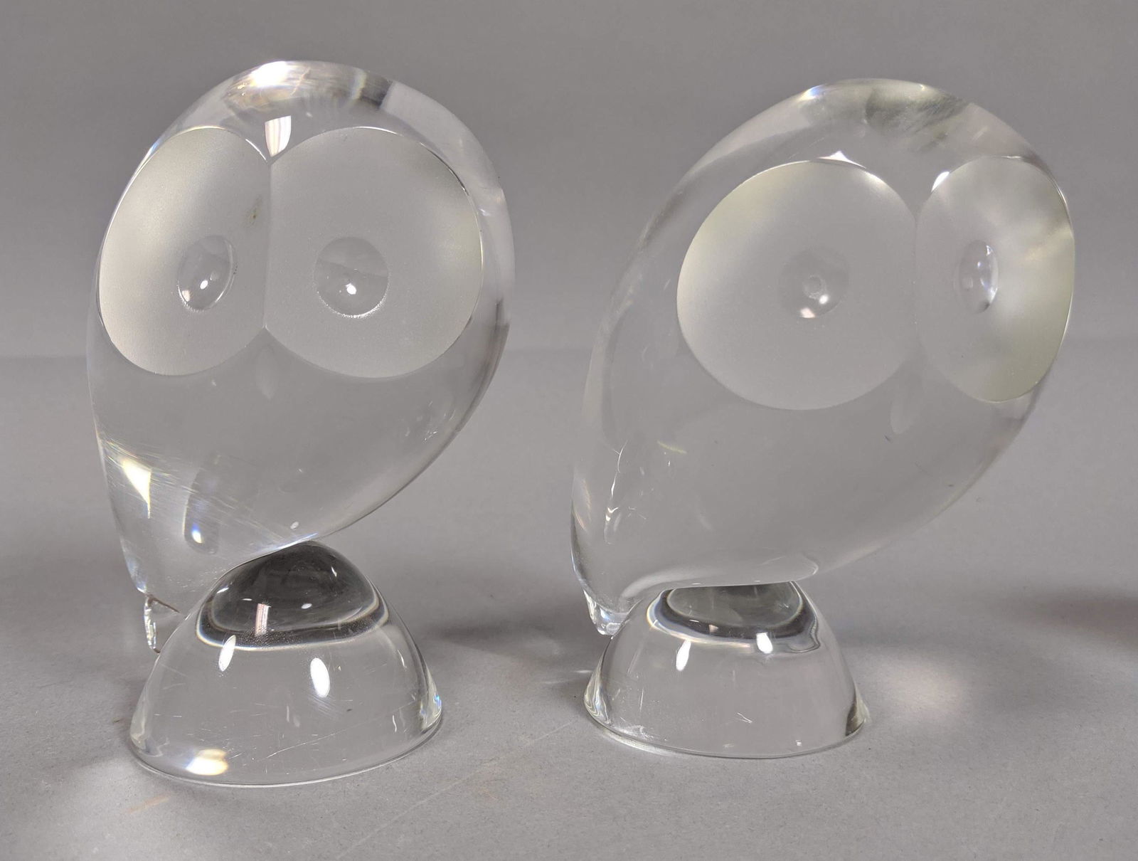 Pr STURBEN Crystal Owl Sculptures. Modernist simp (1 of 11)