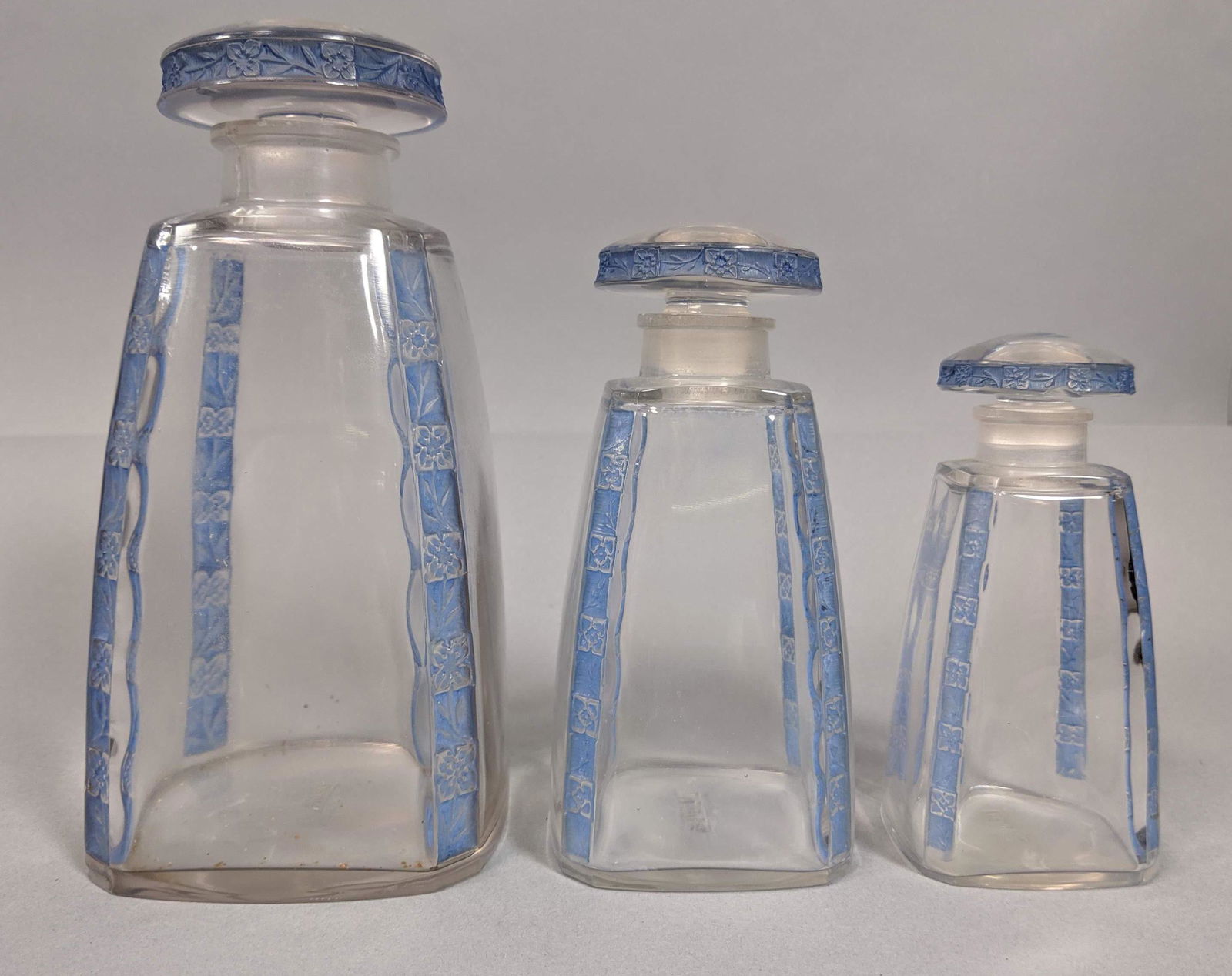 Set 3 LALIQUE French Crystal Perfume Bottles. Cle (1 of 17)