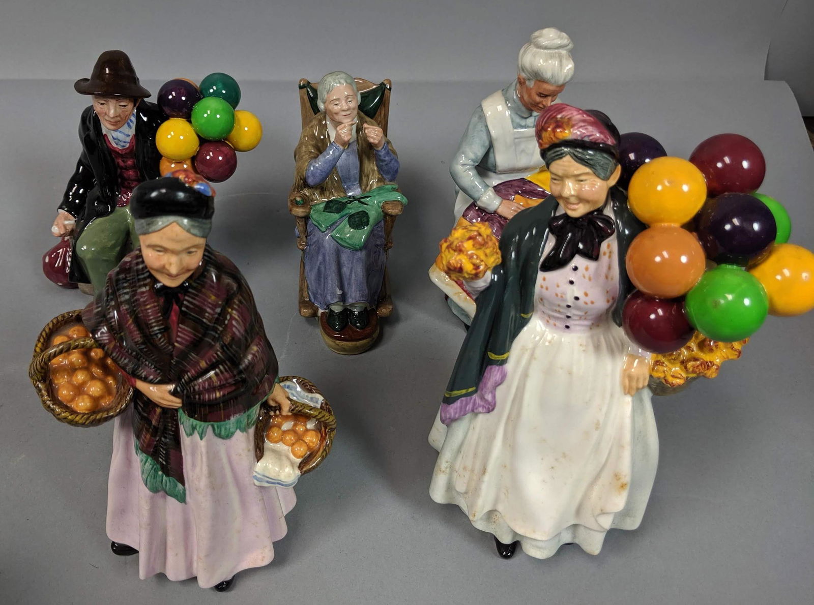 5 ROYAL DOULTON Figures Figurines. "A Stitch in T (1 of 9)