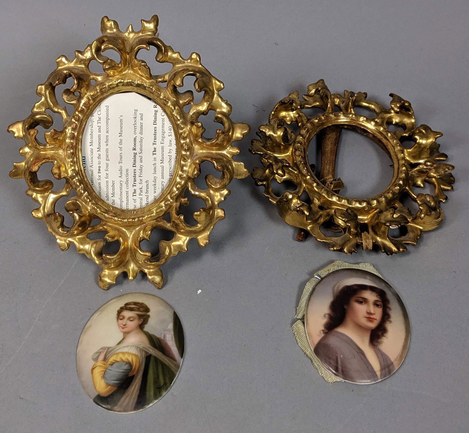 2pc DRESDEN German Frame Porcelain Portrait Plaqu (1 of 10)
