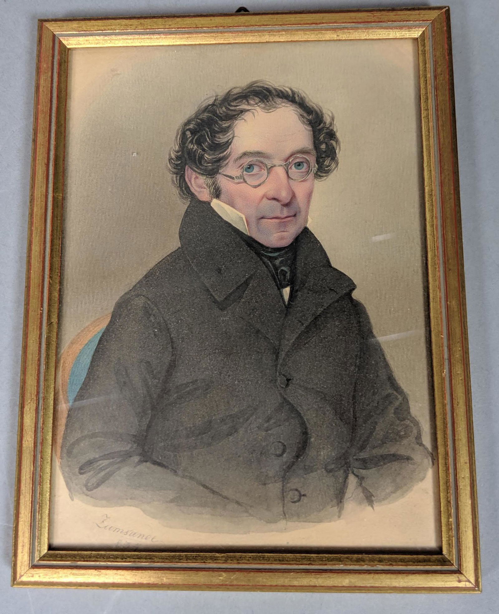 JOSEF ZUMSANDE Watercolor Portrait Man in Spectac (1 of 7)