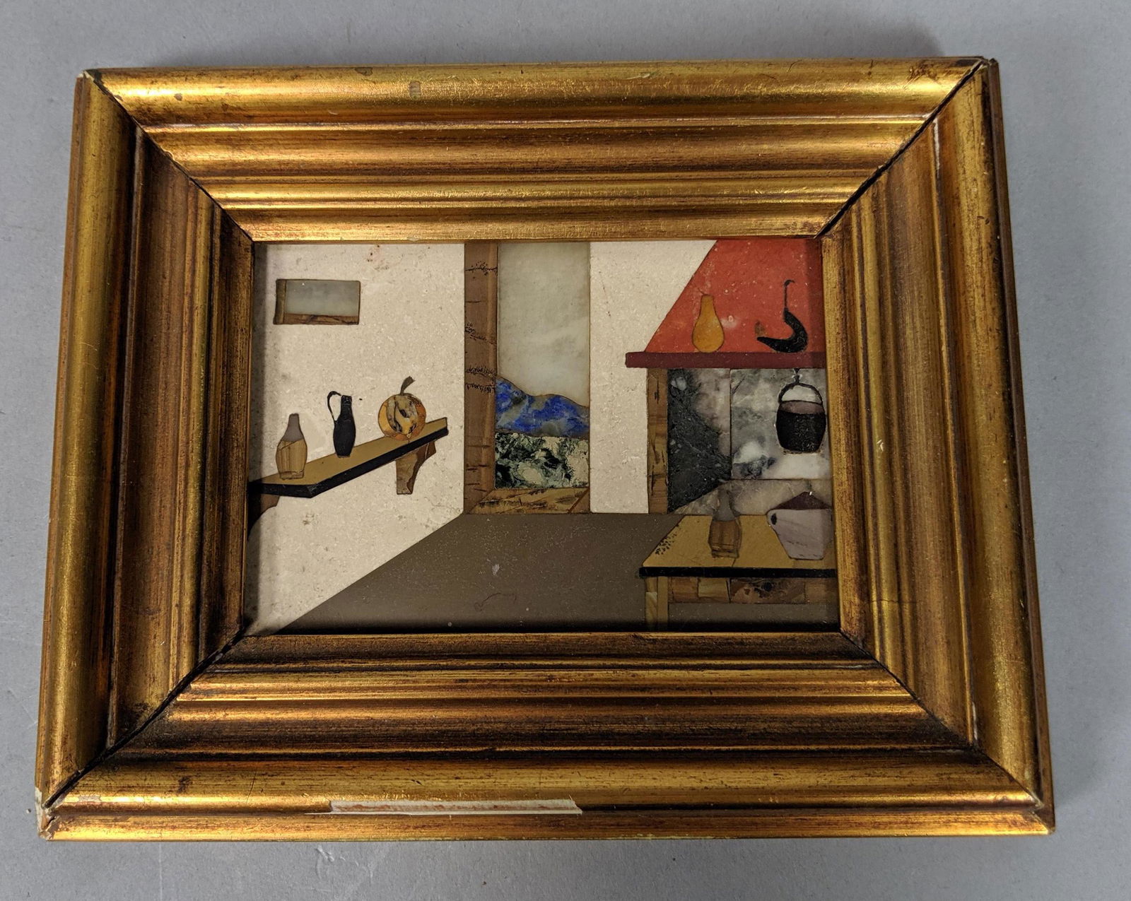 Pietra Dura Italian Inlaid Stone Plaque. Interior (1 of 6)