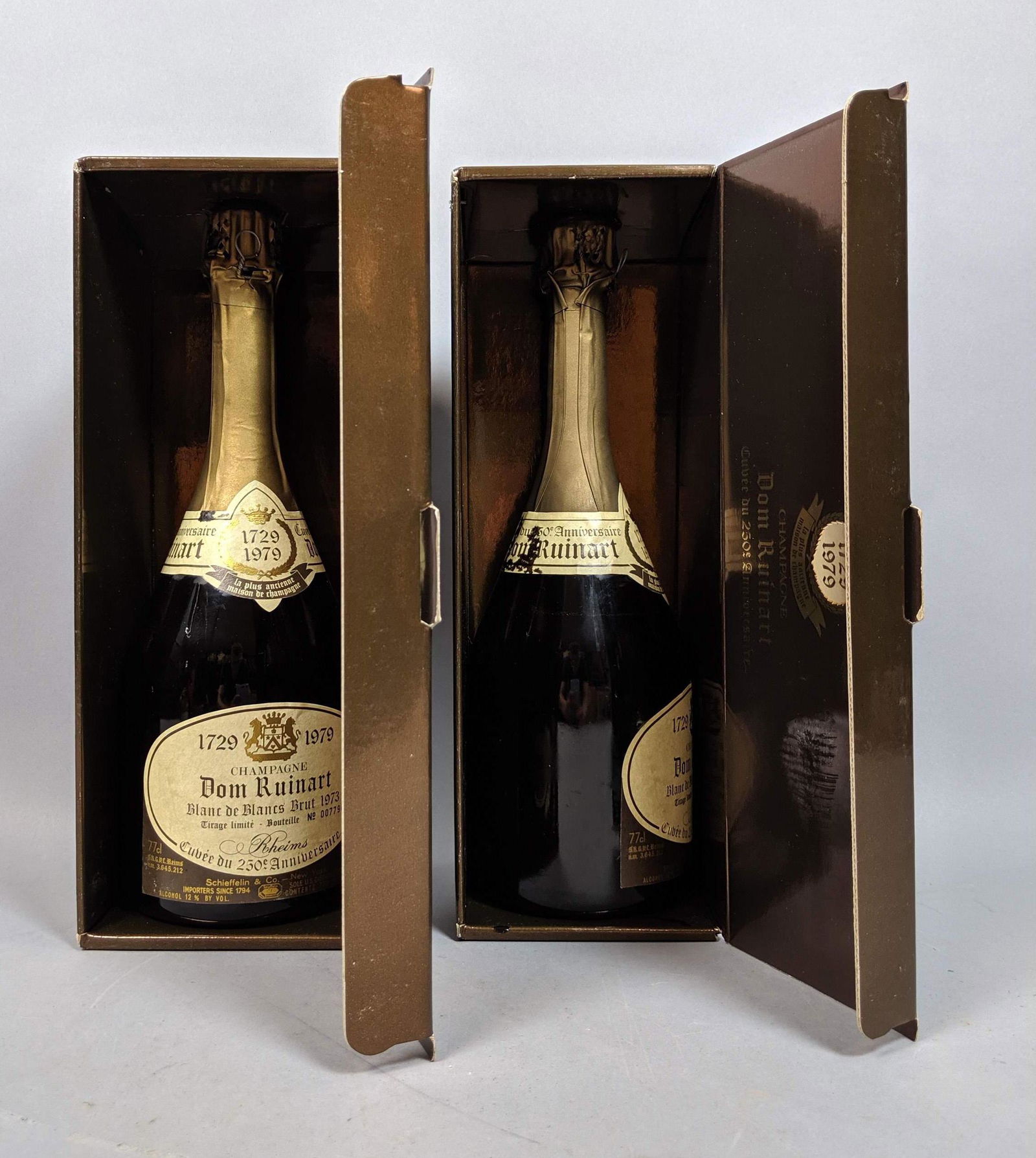 2 Ruinart, 1979. Dom Ruinart Anniversary Cuvee. (1 of 6)