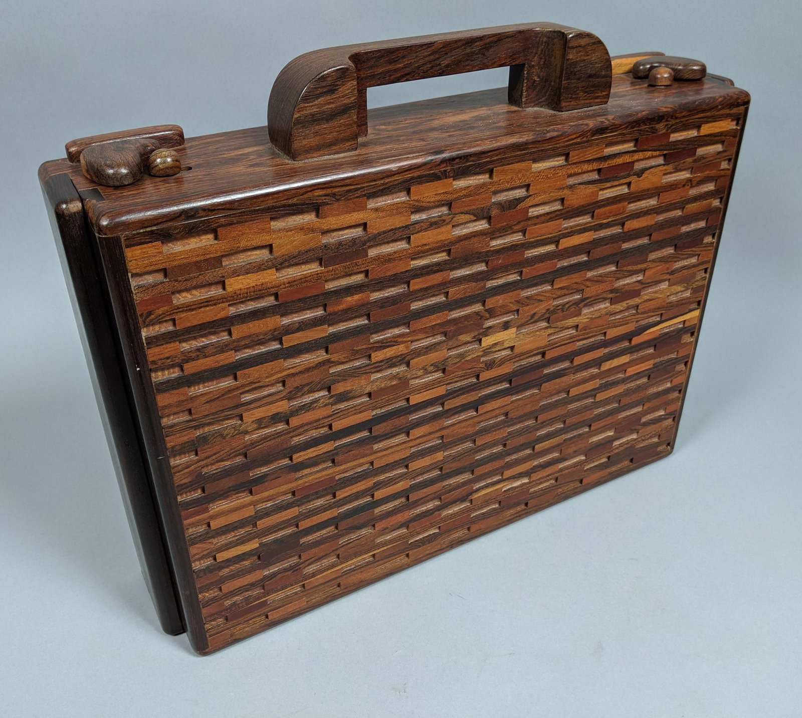 Artisan Woodworker Rosewood Briefcase. Patterned (1 of 9)