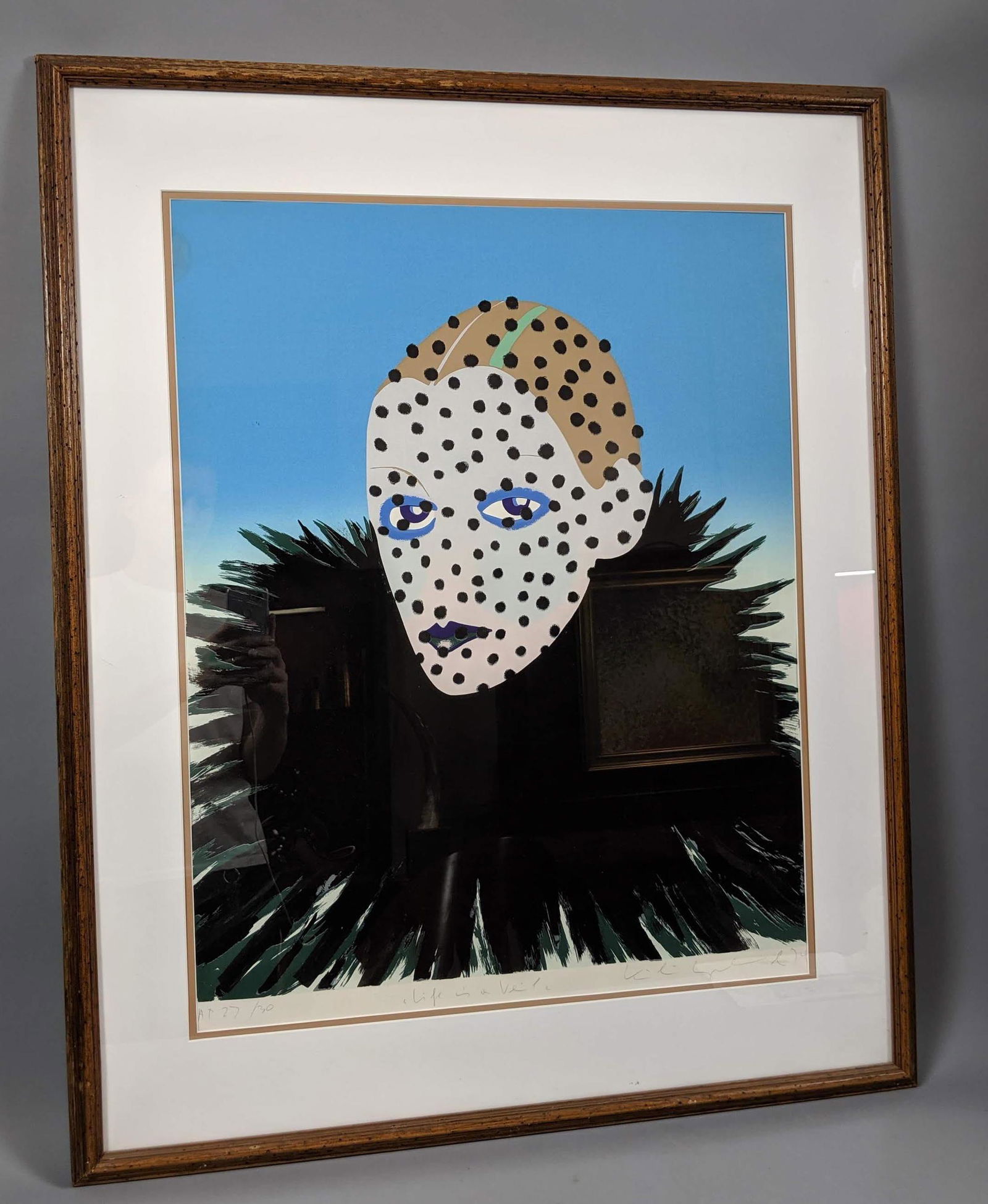 KIKI KOGELNIK Signed Lithograph Print. Portrait o (1 of 8)