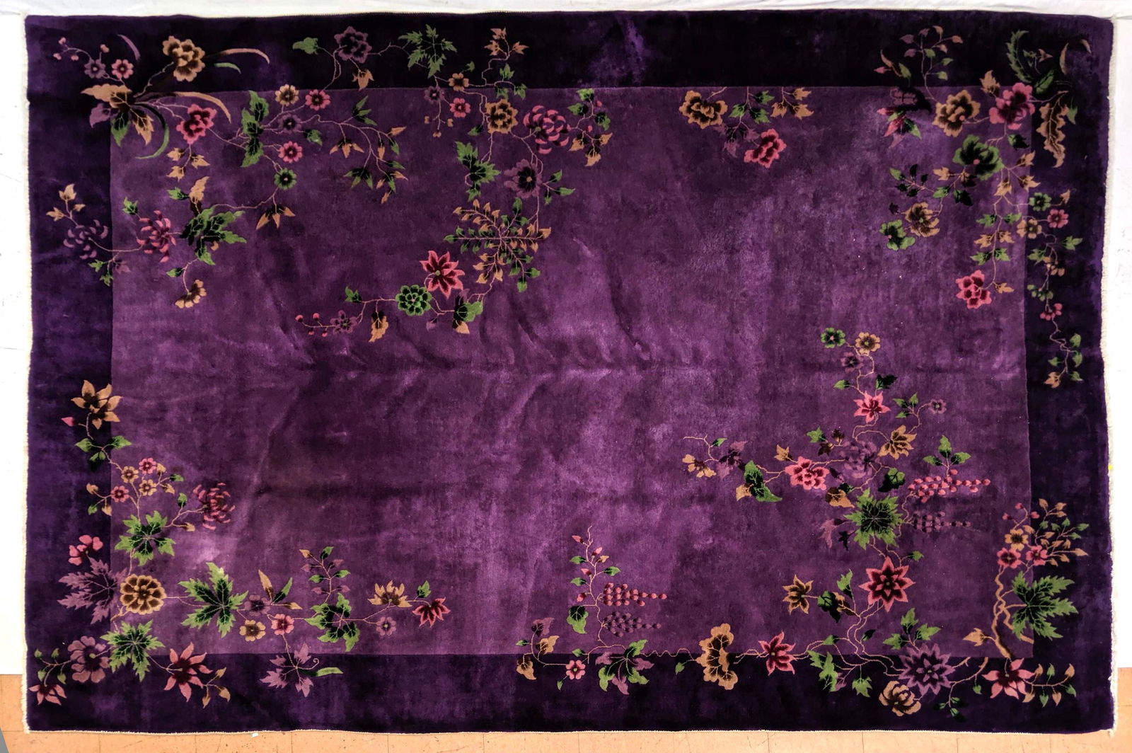 11'6" x 8'8" Purple Chinese Art Deco Rug Carpet. (1 of 9)