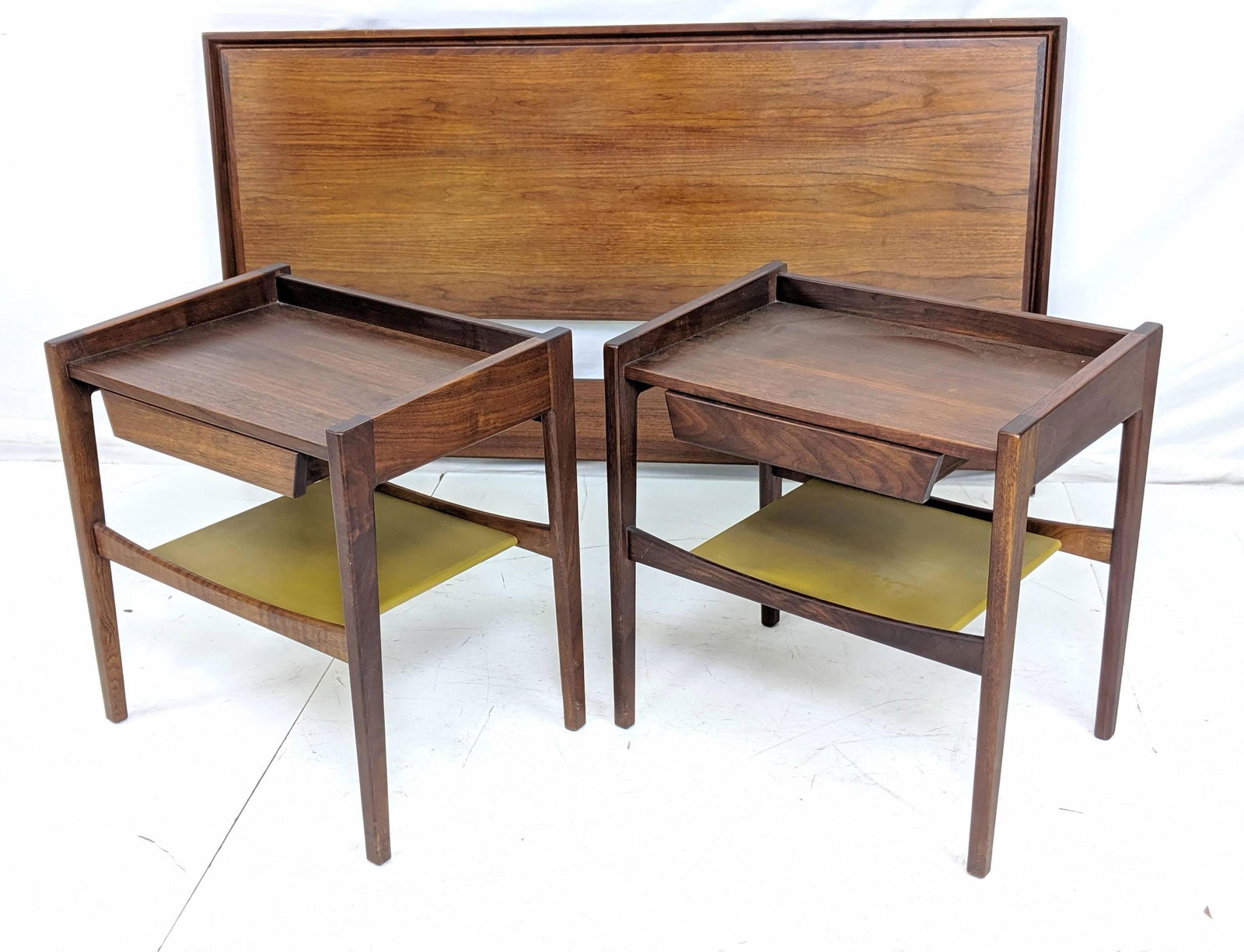 3pc JENS RISOM Nightstands Headboard. American mo (1 of 12)