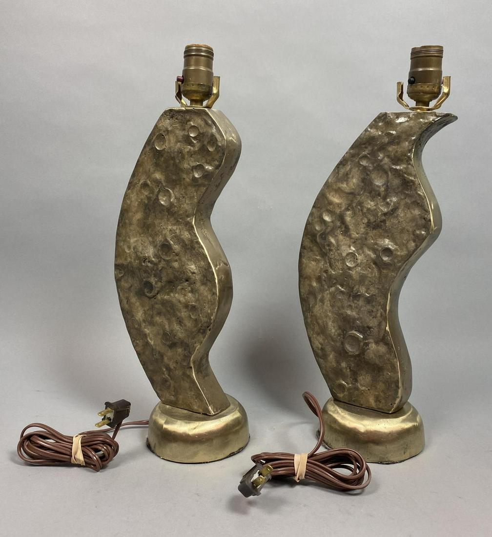 Pr Brutalist Abstract Brass Table Lamps. Sculptur (1 of 11)