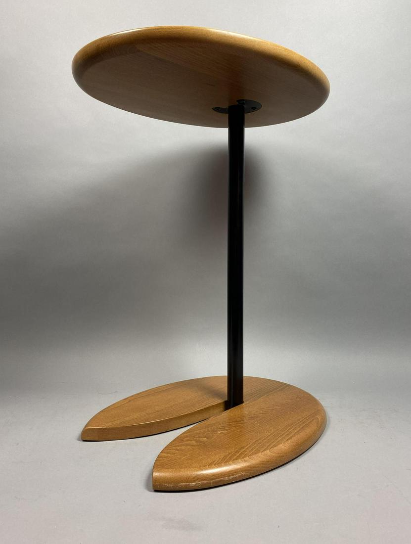 Contemporary Wood Side Table. Black Metal. Not ma (1 of 8)