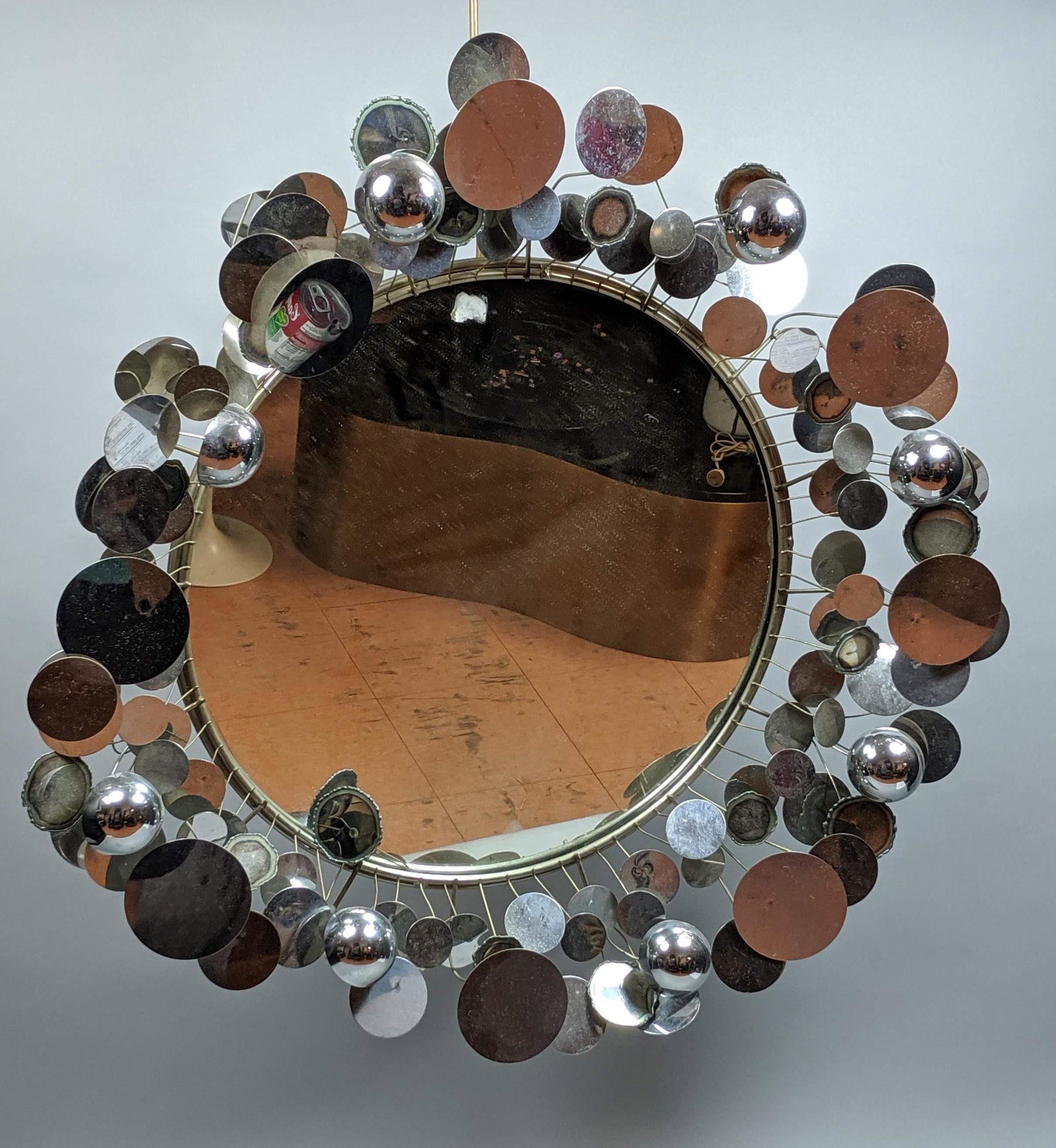 C. JERE Raindrop Modernist Metal Wall Mirror. Vin (1 of 7)