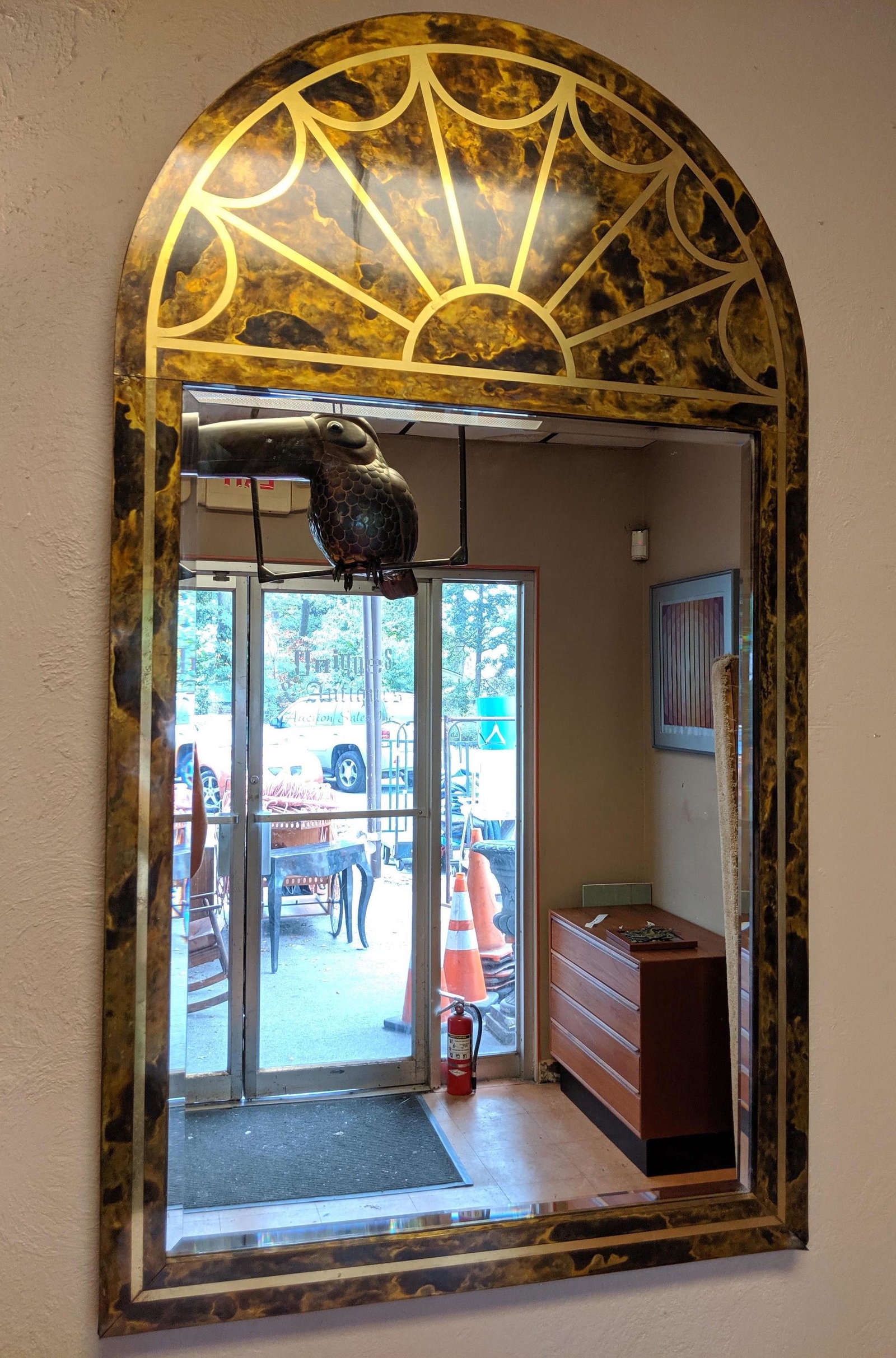 LaBARGE Metal & Brass Decorator Wall Mirror. Oil (1 of 7)