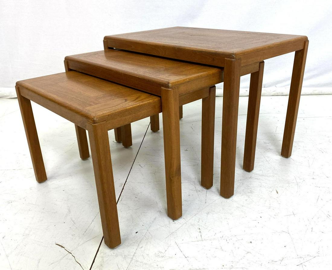 3pc VEJLE STOLE OG Danish Teak Nesting Tables. Te (1 of 8)