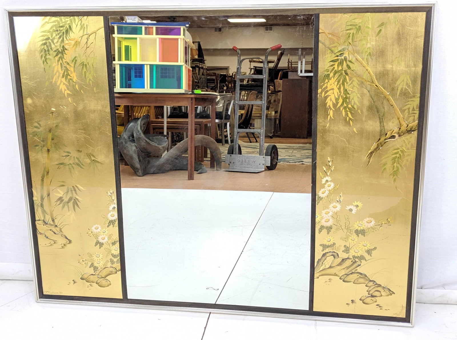 LaBARGE Eglomise Panel Asian Design Wall Mirror. (1 of 8)