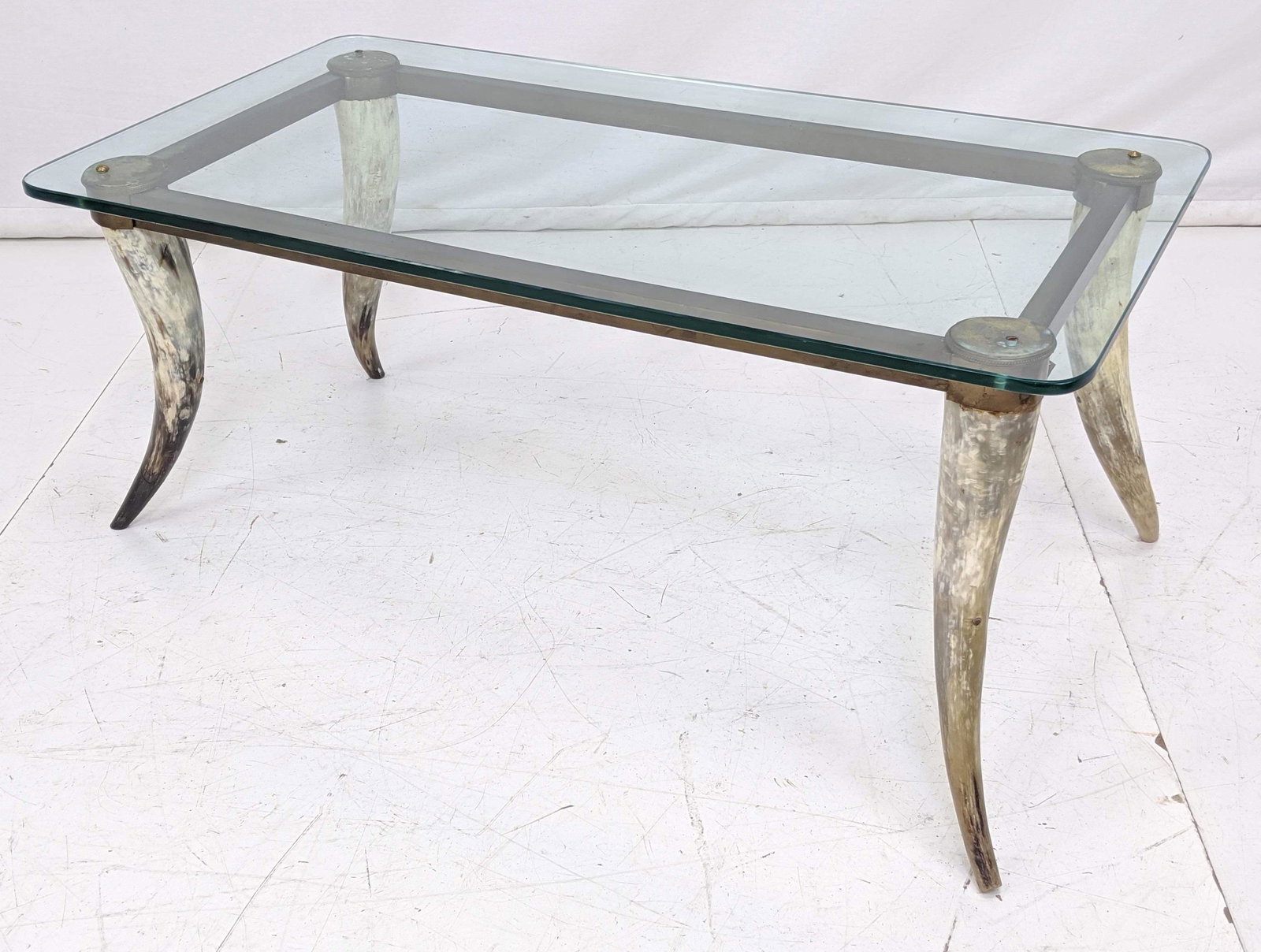 Designer Glass & Natural Horn Cocktail Table. Fou (1 of 17)